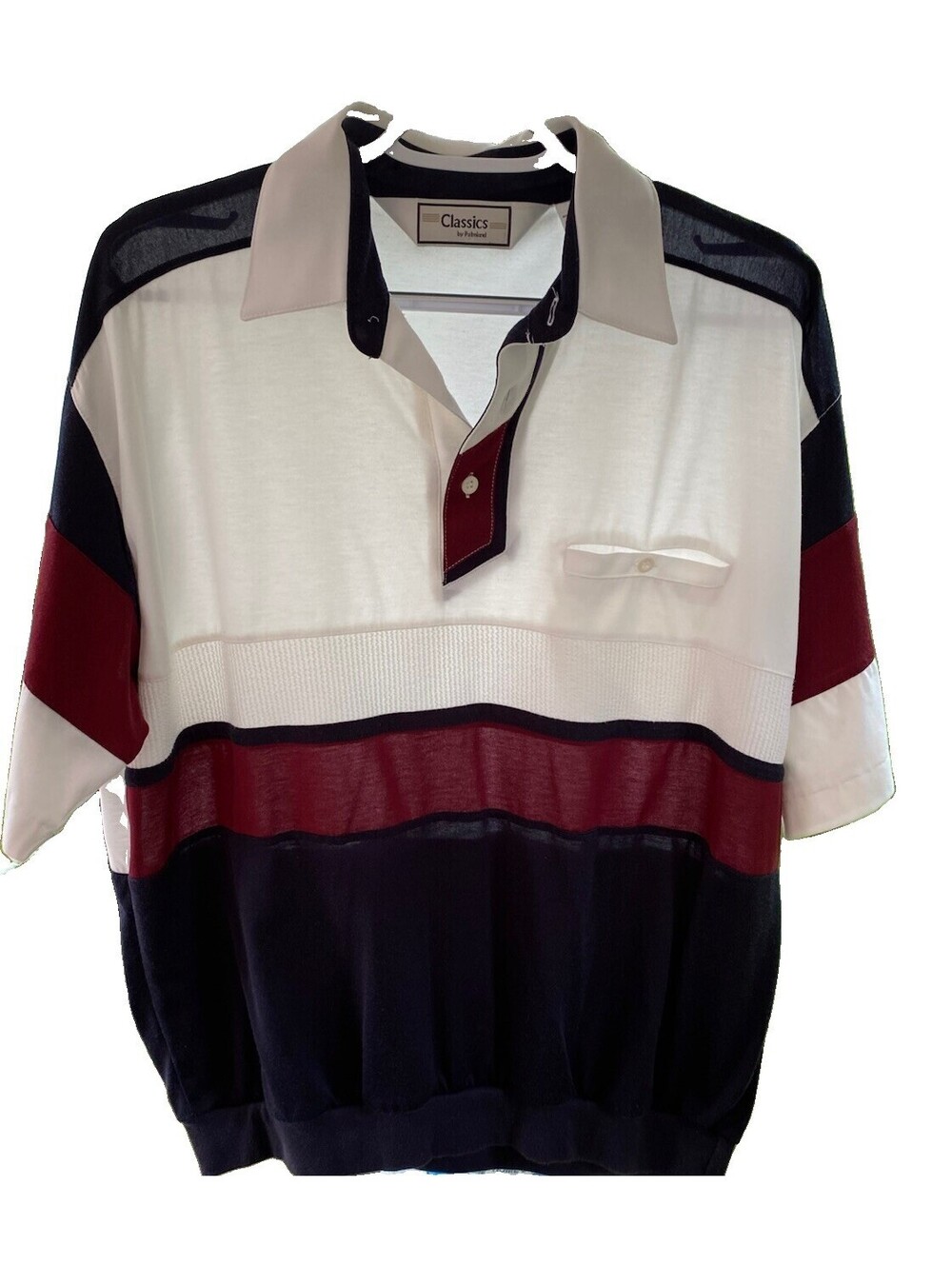 Vintage 90s Classics by Palmland Banded Bottom Polo Shirt Men's Large Colorblock